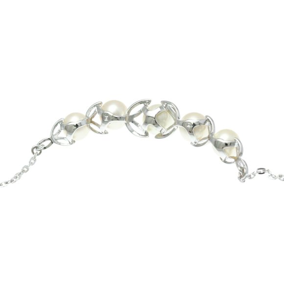 Mikimoto Pearl Leaf Motif Necklace Silver Pearl Men,Women Fashion Pendant Nec... - Picture 6 of 8